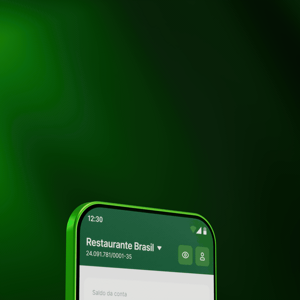 App Stone mostrando o saldo da conta de um restaurante